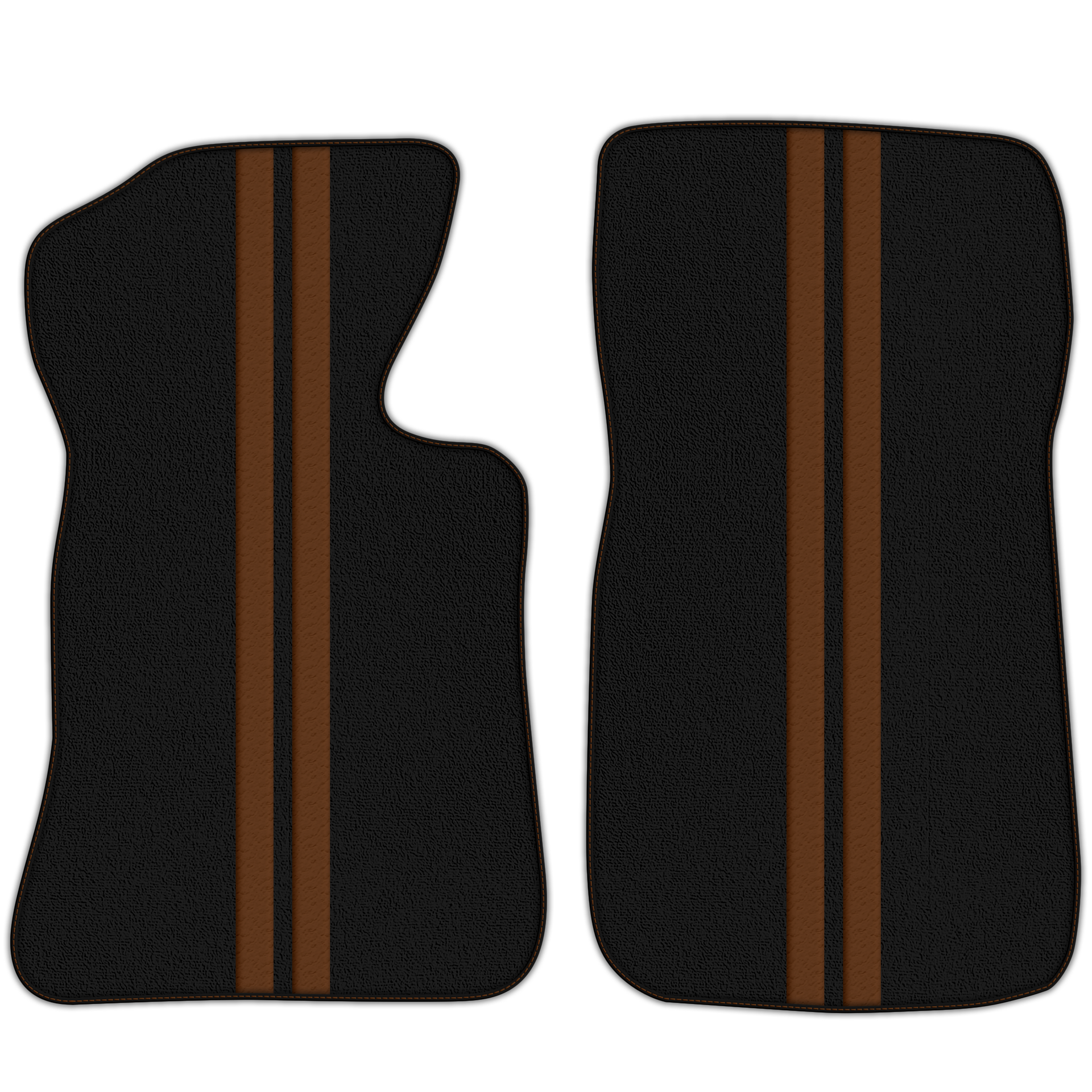 Black Floor Mats with Leather Line for Chevrolet Corvette C2 (1963-1967) - Various Colors
