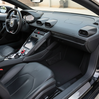 Tapis de voiture noir sur mesure pour Lamborghini Huracan en cuir en fibre de carbone