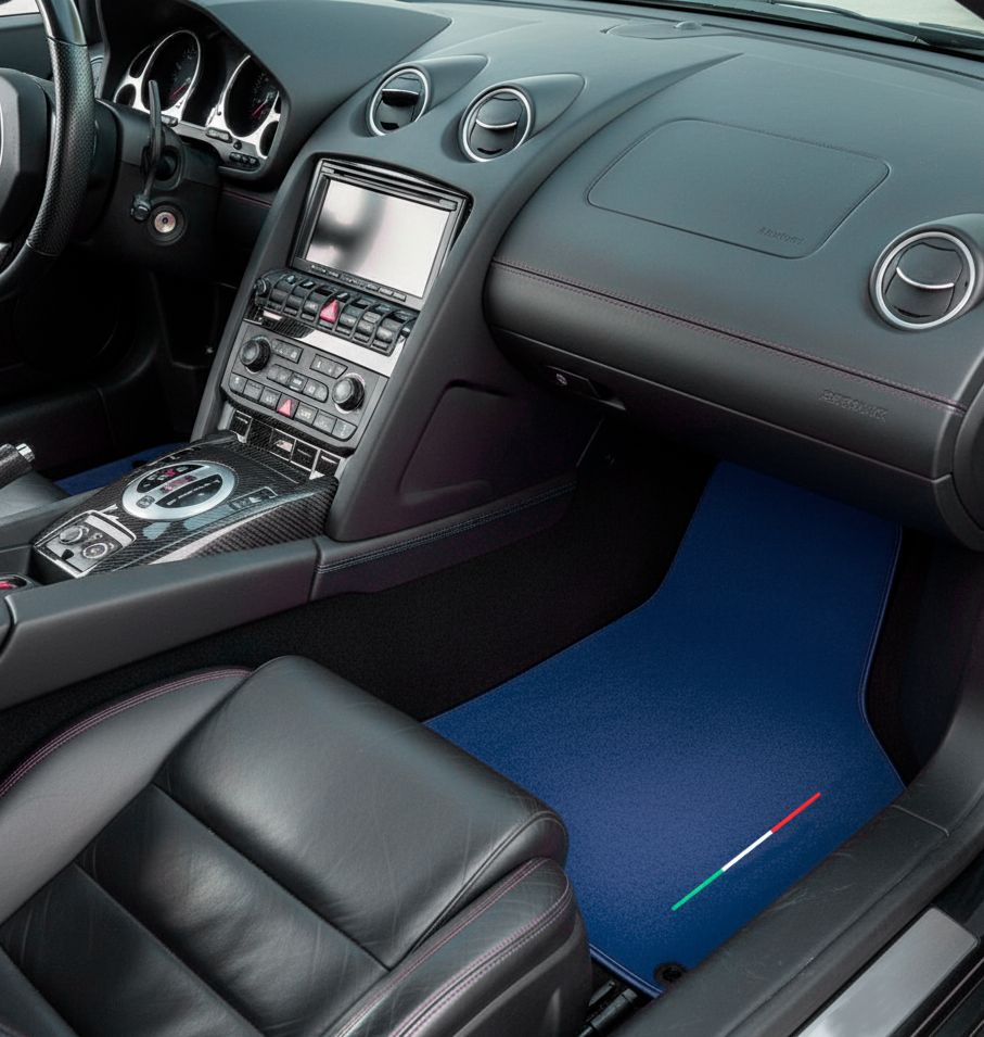 Tapis de voiture personnalisés pour Lamborghini Gallardo couleur bleu foncé