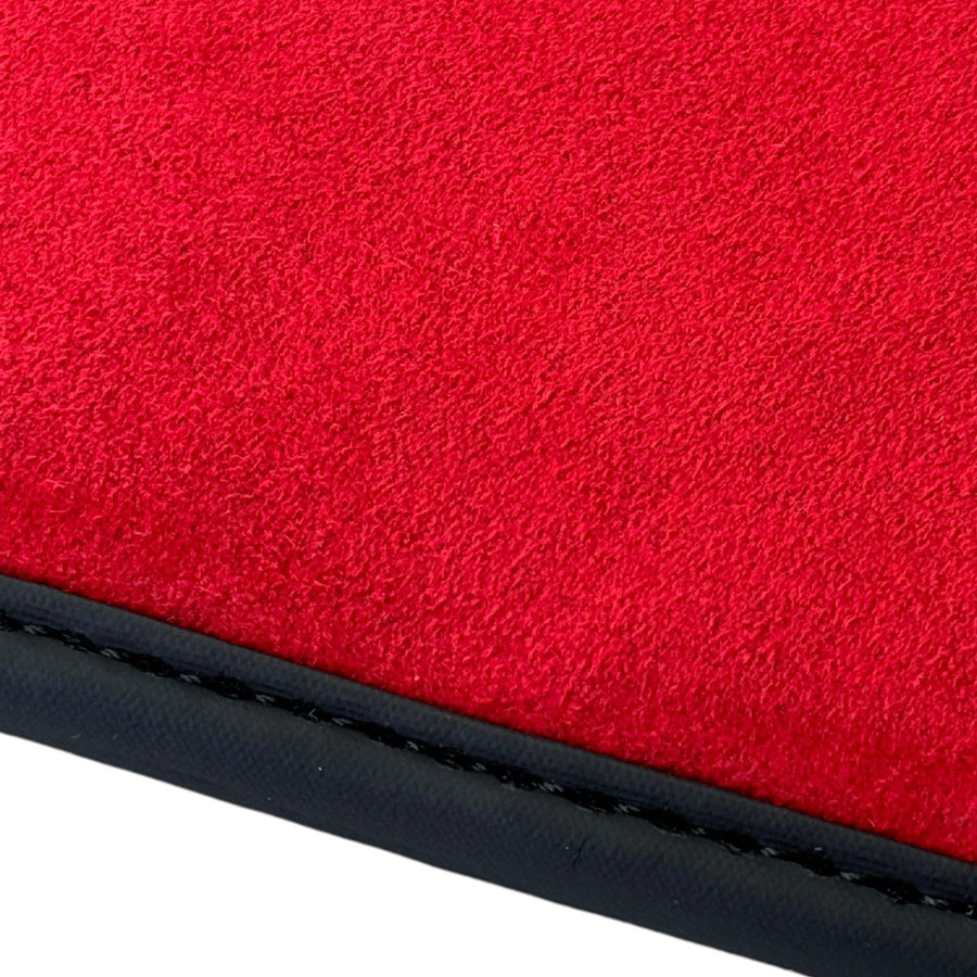 Black Floor Mats for Ferrari 296 GTS (2022-2024) with Red Alcantara Leather - AutoWin