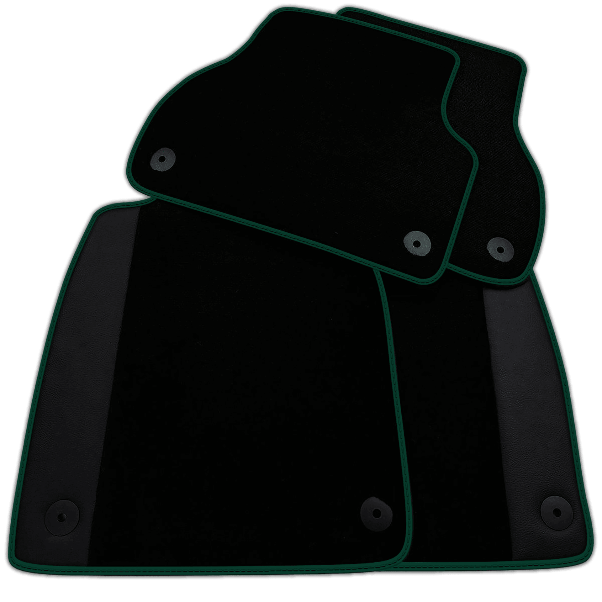 Black Floor Mats for Audi A2 2000-2005 8Z with Leather | Various Trim Colors