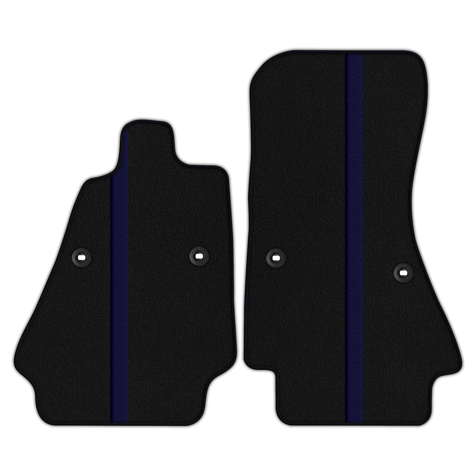 Black Floor Mats with Leather Line for Bugatti Chiron (2016-2022) - Various Colors