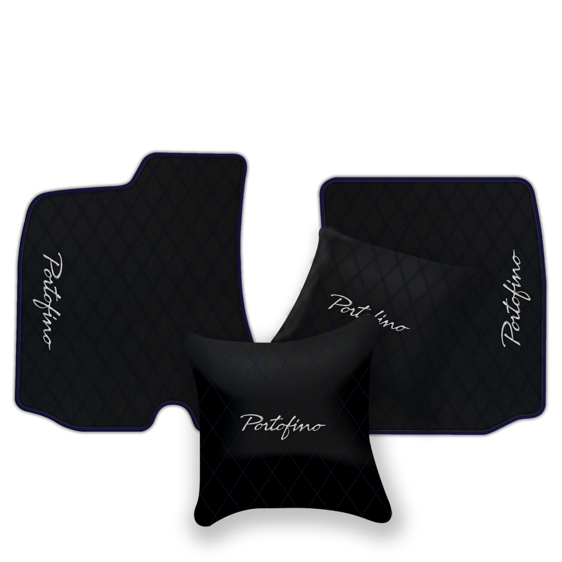 Custom Black Leather Floor Mats for Ferrari 812 Superfast (2018-2023)