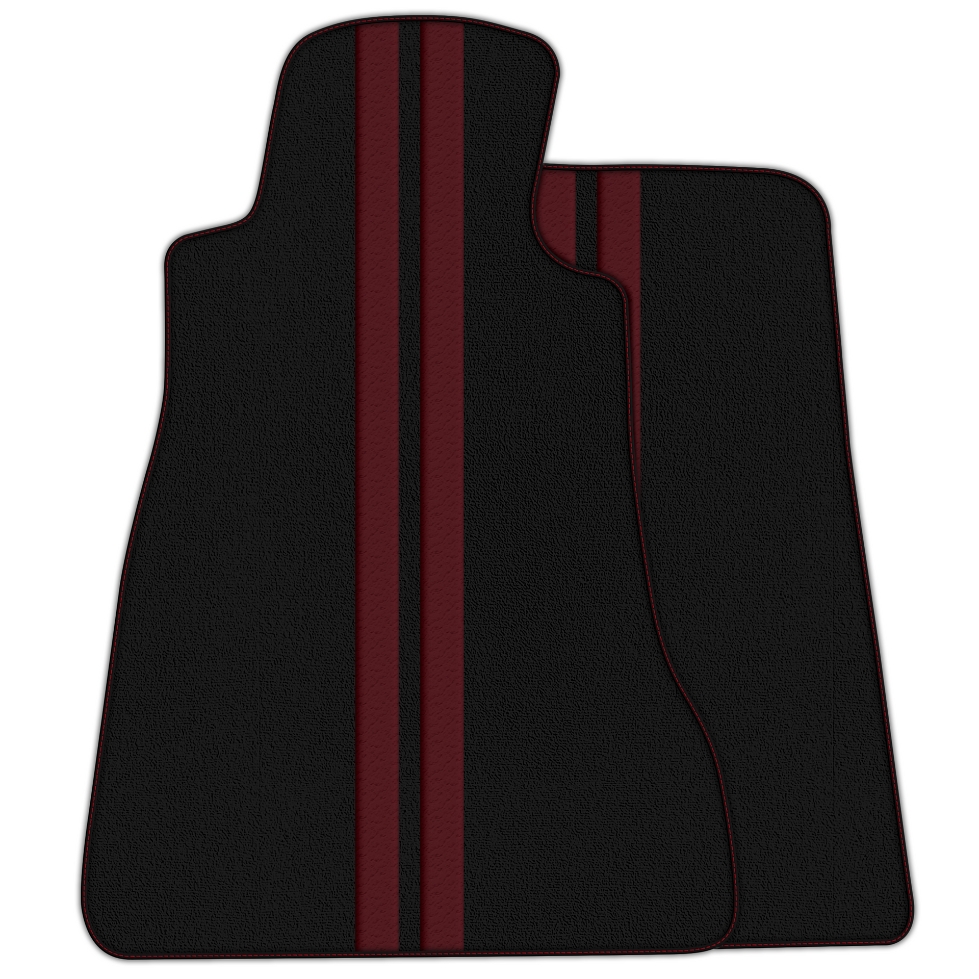 Black Floor Mats with Leather Line for Chevrolet Corvette C6 (2005-2013) - Various Colors