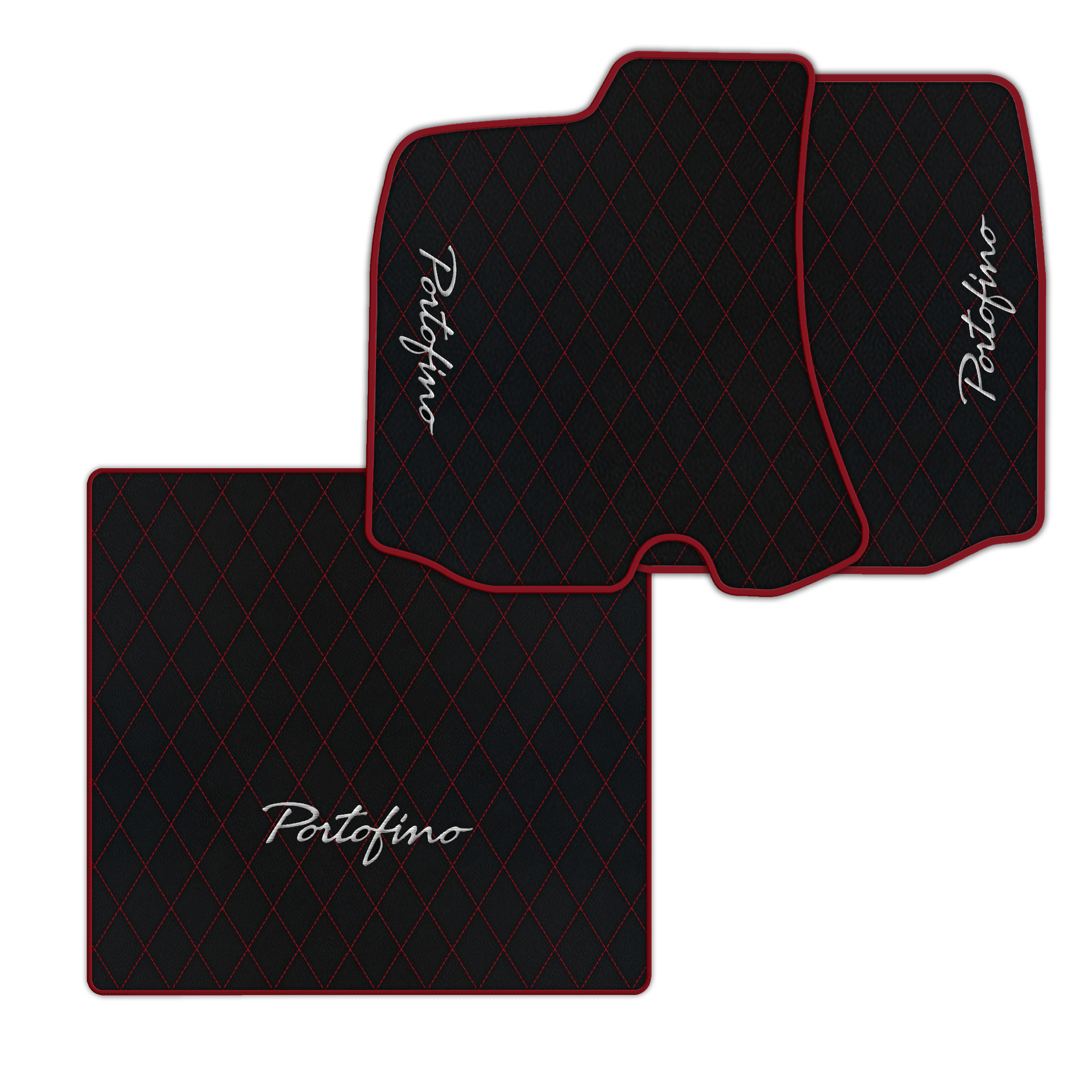 Custom Black Leather Floor Mats for Ferrari 812 Superfast (2018-2023)