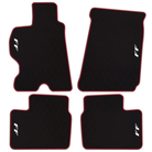Luxury Black Leather Floor Mats for Ferrari Roma (2021-2024)
