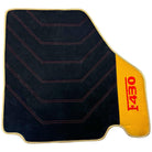 Black Alcantara Floor Mats for Ferrari F430 (2004-2009) - Red Sewing - AutoWin