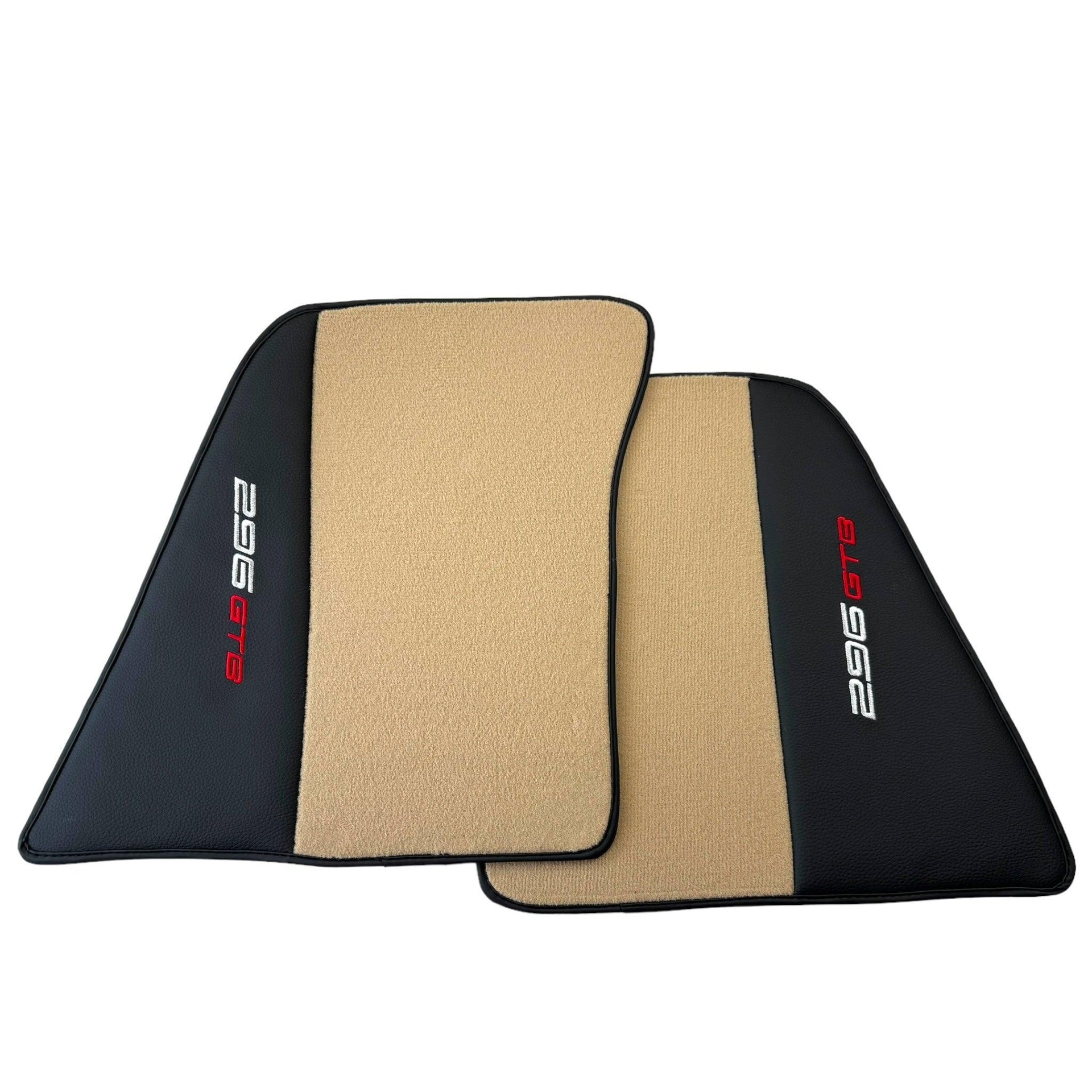 Beige Floor Mats for Ferrari 296 GTB (2022-2024) with Leather - AutoWin