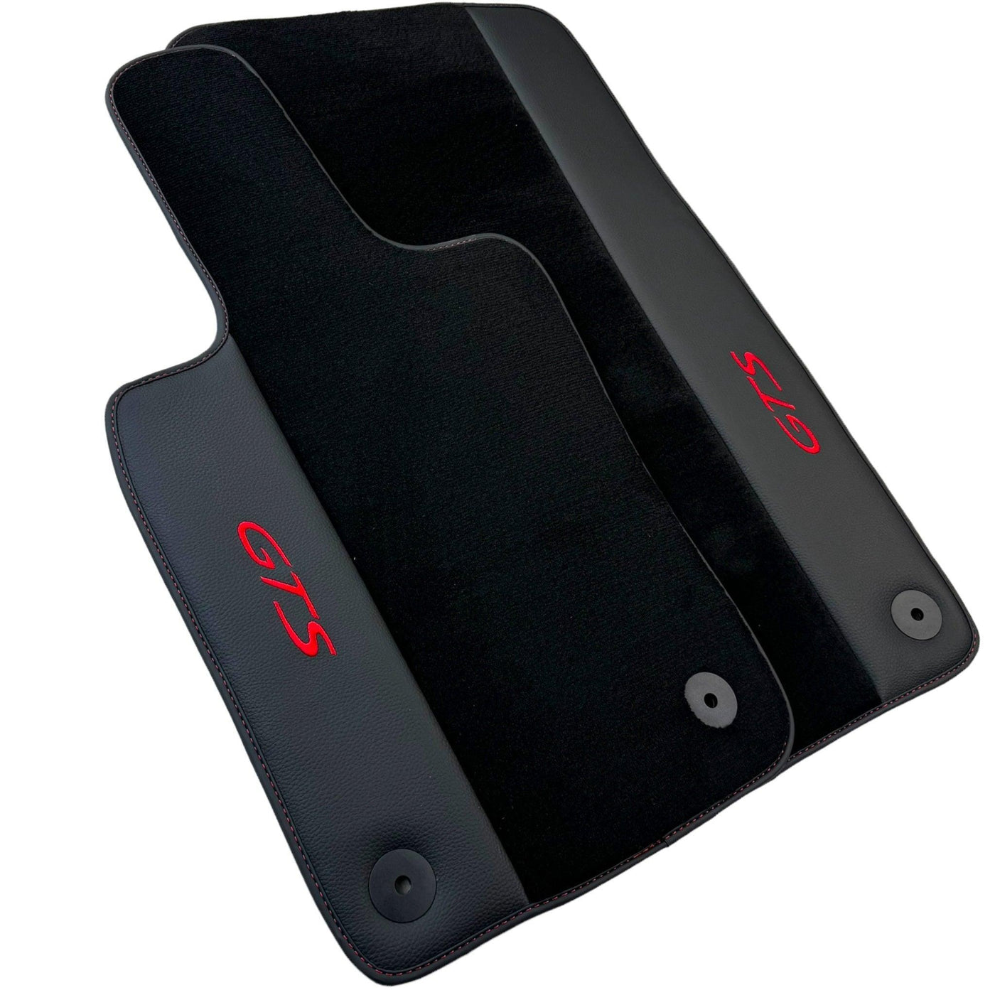 Black Floor Mats for Porsche Panamera GTS (2009-2016) with Leather - AutoWin