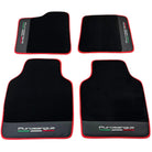 Black Floor Mats for Ferrari Purosangue with Leather and Red Trim | Italian Edition - AutoWin