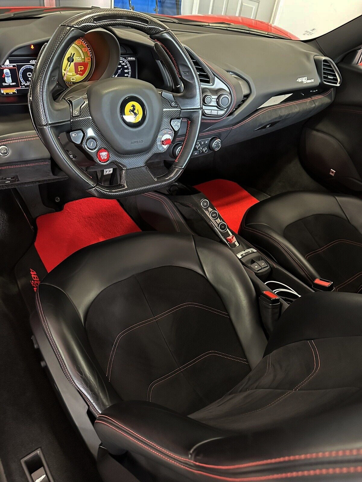 Ferrari 488 Spider Floor Mats Red Color
