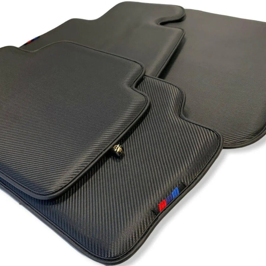 Floor Mats For BMW 1 Series F70 (2024-2026) Hatchback Autowin Brand Carbon Fiber Leather - AutoWin