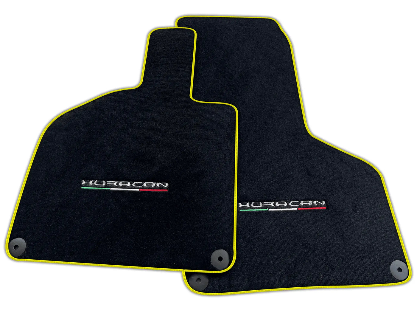 Floor Mats for Lamborghini Huracan With Italian Flag Green Stitch | Various Trim Colors