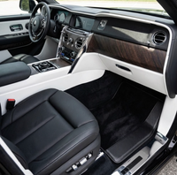 سجاد سيارة أسود مخصص لسيارة رولز رويس كولينان مع جلد ألياف الكربون