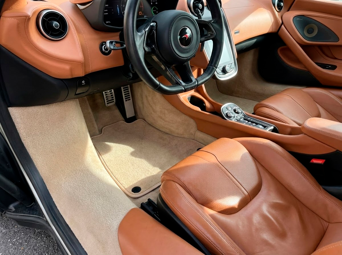 Floor Mats For McLaren 570S (2015-2021) Beige Tailored Carpets Set AutoWin