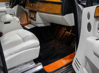 Tapis de voiture noirs pour Rolls Royce Black Badge Phantom Drophead en Alcantara orange
