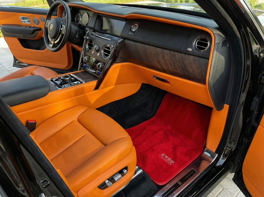 Tapis de voiture pour Rolls Royce Cullinan Rr31 2018-2025 Rouges ER56 Design