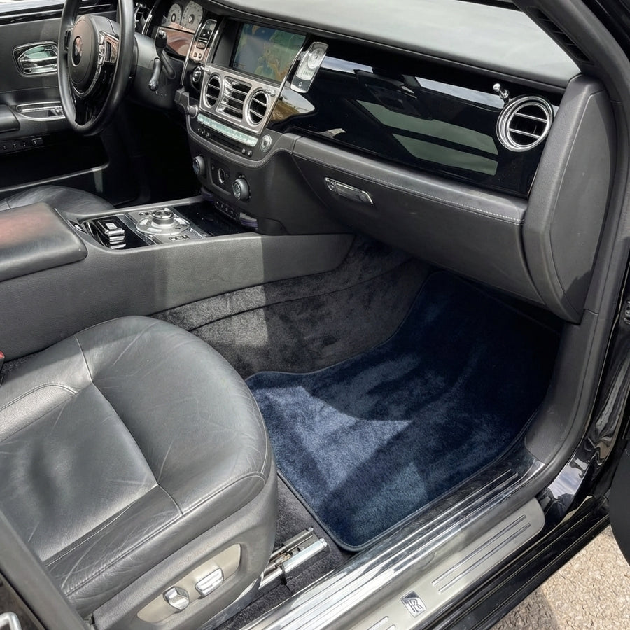 Dunkelblaue Schaffell-Fußmatten für Rolls-Royce Ghost Series II (2021-2024)