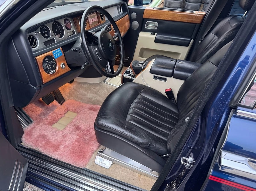 Alfombrillas de coche de piel de oveja rosa para Rolls Royce Phantom Drophead Coupe 2007–2016, marca Er56 Design