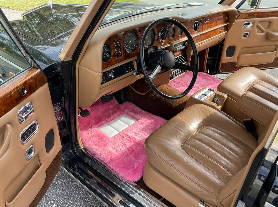 Rosa Schaffell-Fußmatten für Rolls Royce Wraith 2013–2023 Er56 Design