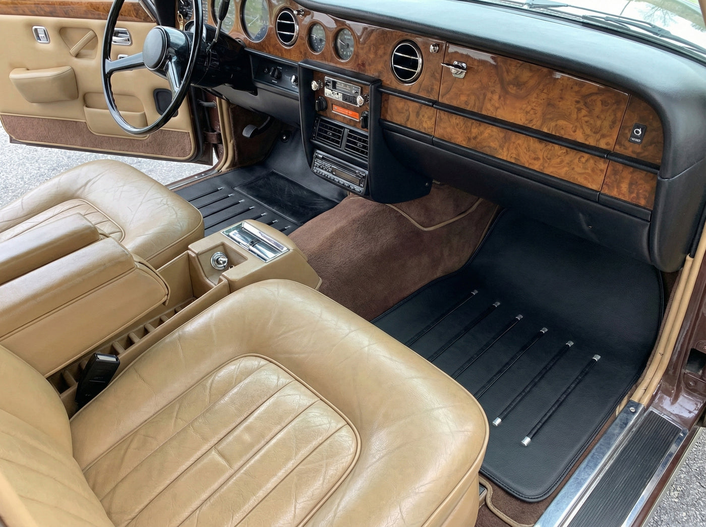 Leather Floor Mats For Rolls Royce Shadow 1965-1977 Black