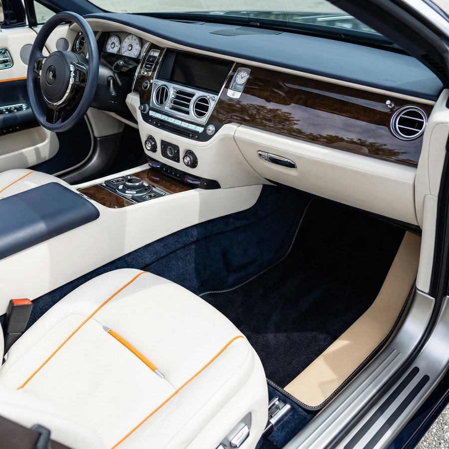 Tapis de voiture Sur mesure Noir pour Rolls Royce Dawn