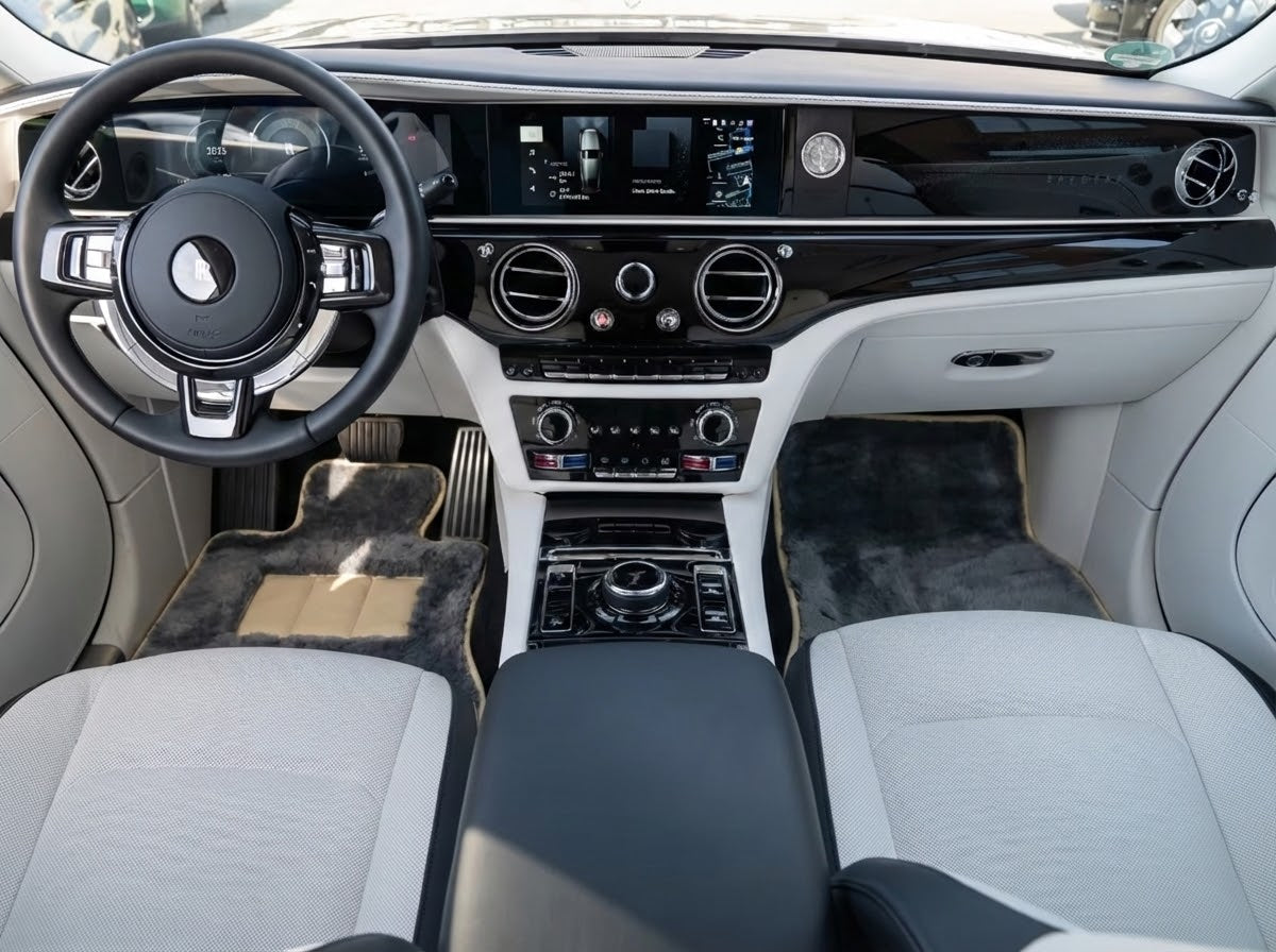 Schaffell-Fußmatten für Rolls Royce Spectre (2023–2024) ER56 Designmarke