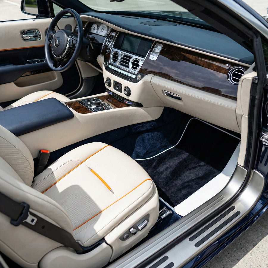 Alfombrillas de coche negras para Rolls Royce Dawn