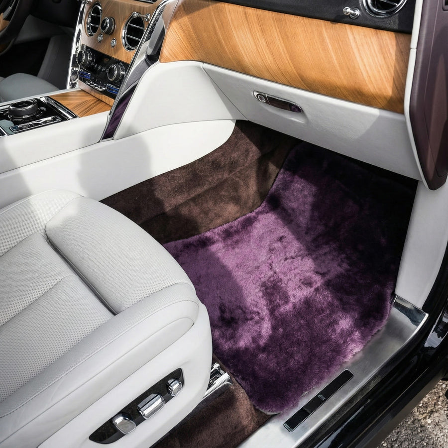 Alfombrillas de piel de oveja moradas para Rolls-Royce