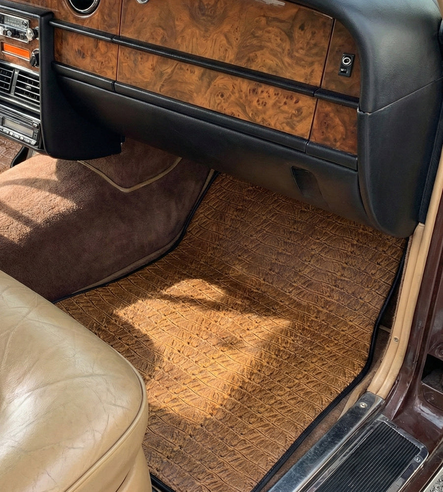 Tapis de voiture en cuir embossé crocodile pour Rolls-Royce Shadow (1965-1977)