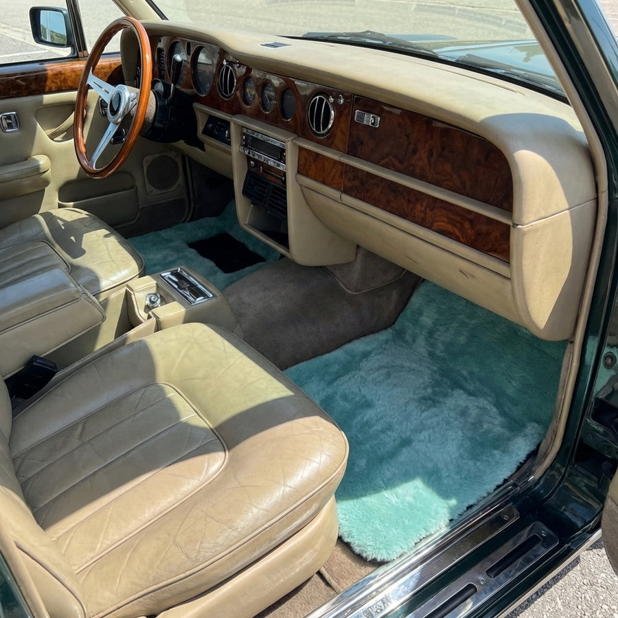 Tiff Blaue Schaffell-Fußmatten für Rolls-Royce Wraith 2013–2023 Er56 Design