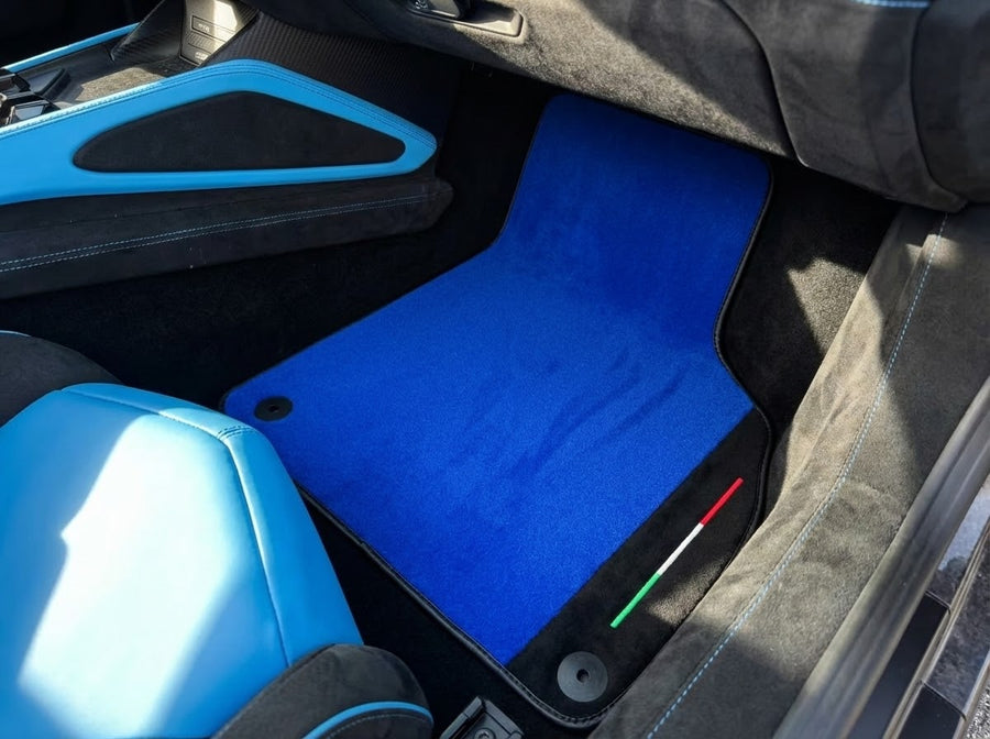 Tappetini per auto Blu Personalizzabili per Lamborghini