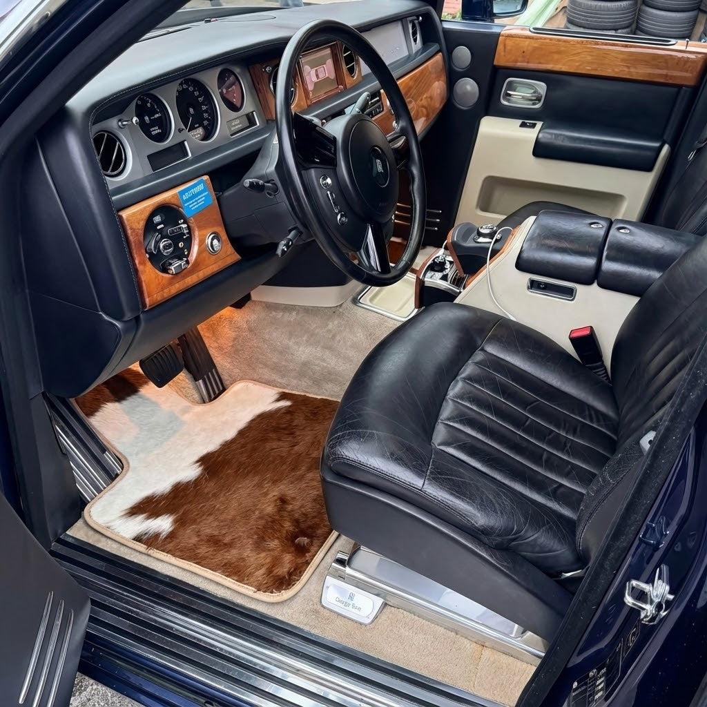 Tapis de voiture pour Rolls Royce Phantom 2003–2016 en cuir de vache