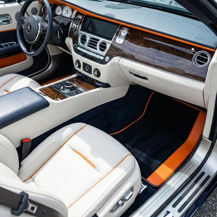 Alfombrillas de coche negras a medida para Rolls Royce Dawn