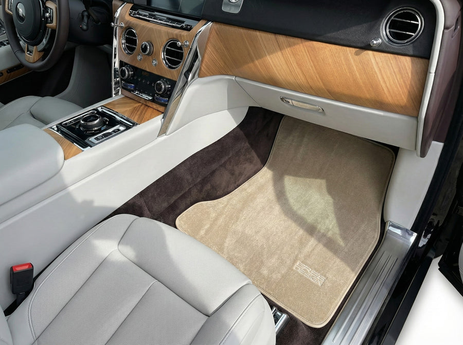 Tapis de voiture pour Rolls Royce Cullinan Rr31 2018-2025 Beige ER56 Design