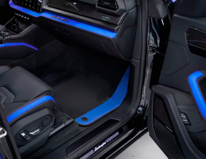 Tapis de voiture noirs personnalisables pour Lamborghini