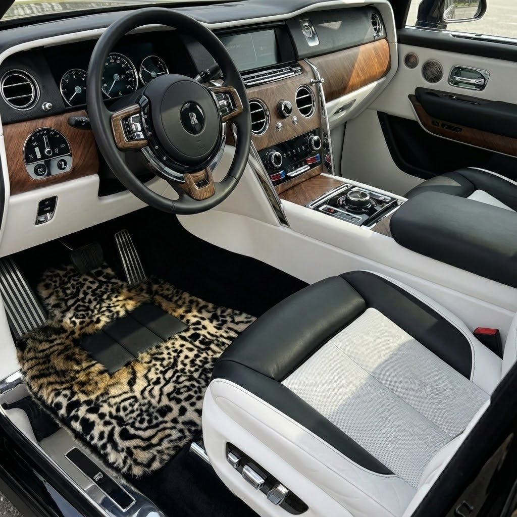 Tappeti per auto in pelliccia di leopardo per Rolls-Royce Cullinan (2018-2025)