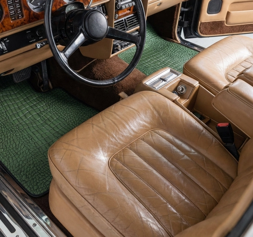 Grüne Lederfußmatten für Rolls-Royce Wraith (2013–2023)
