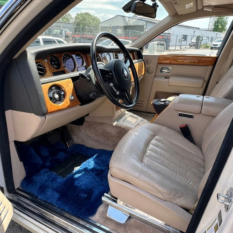 Navy Blue Sheepskin Floor Mats for Rolls Royce Phantom Drophead Coupe (2007-2016) | ER56 Design