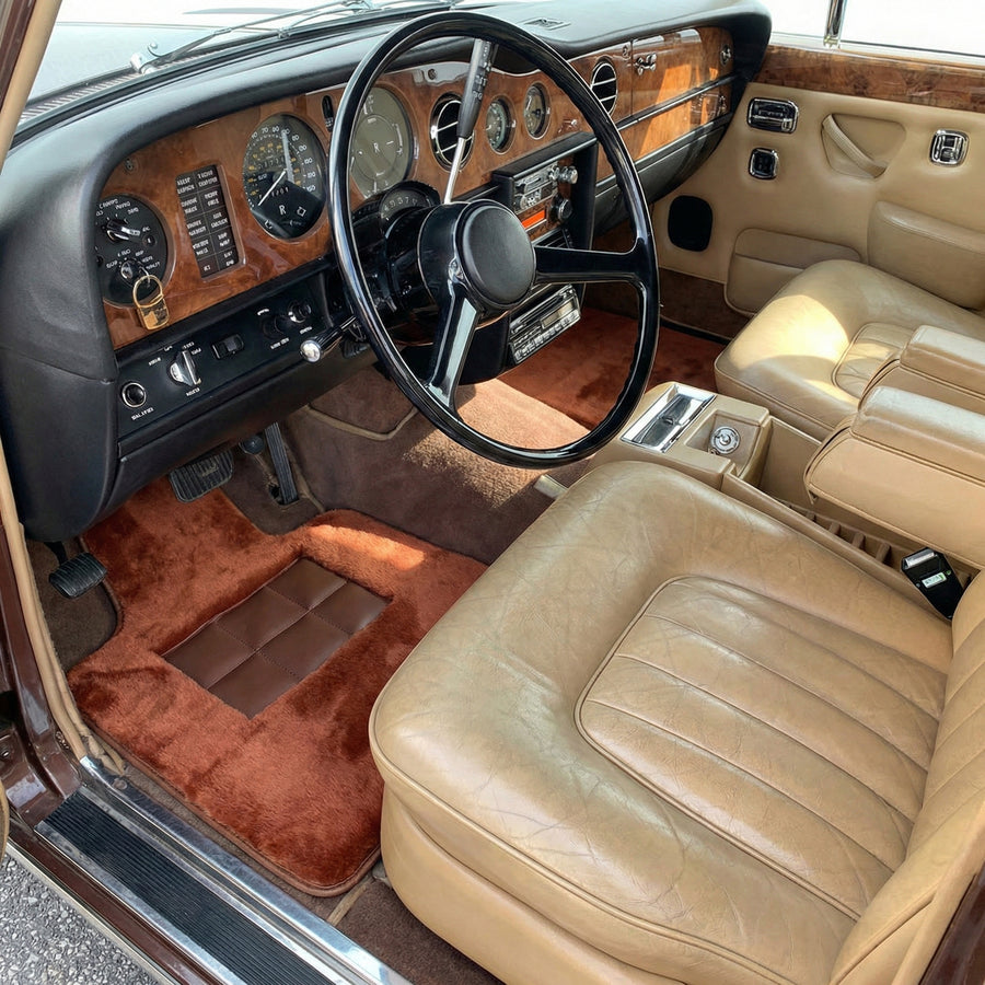 Tapis de voiture en peau de mouton couleur gingembre pour Rolls-Royce Shadow (1965-1977)