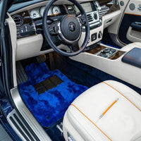 Tapis de voiture en peau de mouton bleue pour Rolls-Royce