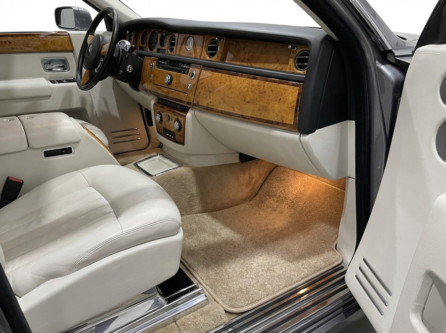 Fußmatten für Rolls Royce Phantom Drophead Coupe 2007–2016, Beige, Luxusqualität