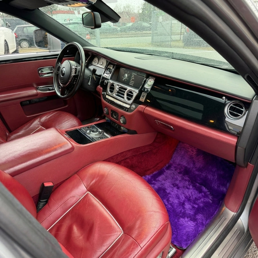 Alfombrillas de piel de oveja violetas para Rolls-Royce