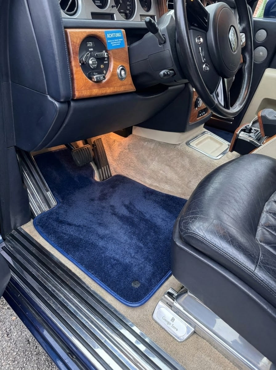 Fußmatten für Rolls Royce Phantom Drophead Coupe 2007–2016, Dunkelblau