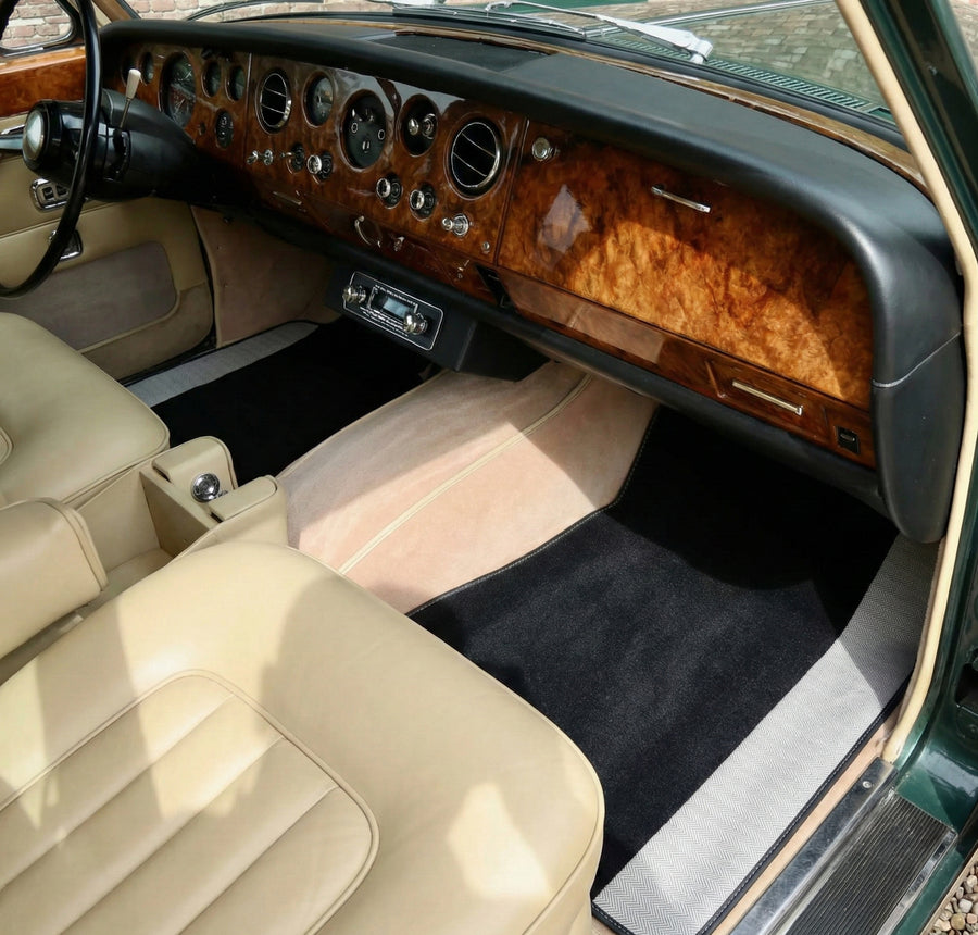 Tapis de voiture noirs pour Rolls Royce Shadow 1965-1977