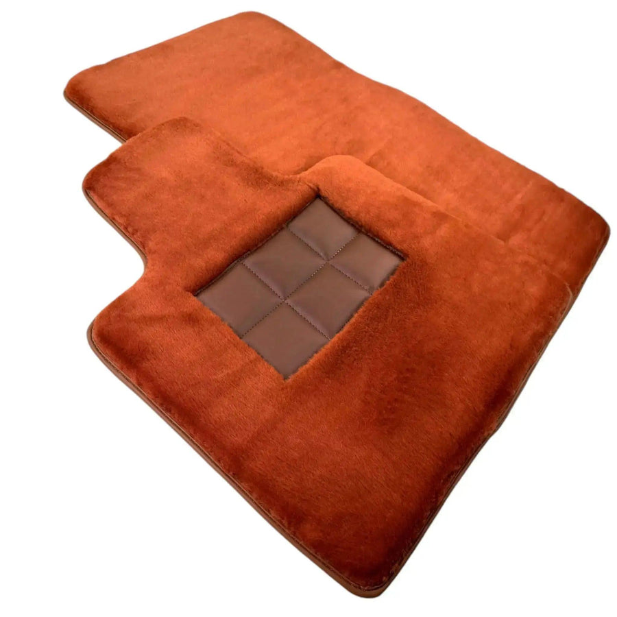 Ginger Color Sheepskin Floor Mats for Rolls-Royce Phantom VIII (2017-2024) - AutoWin