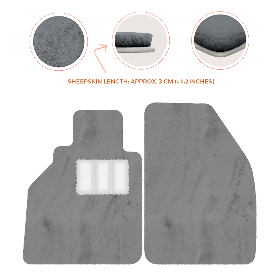 Tapis de voiture en peau de mouton pour Porsche 986 Boxster (1996-2004) - Longueur de peau de mouton, Options de couleur variées