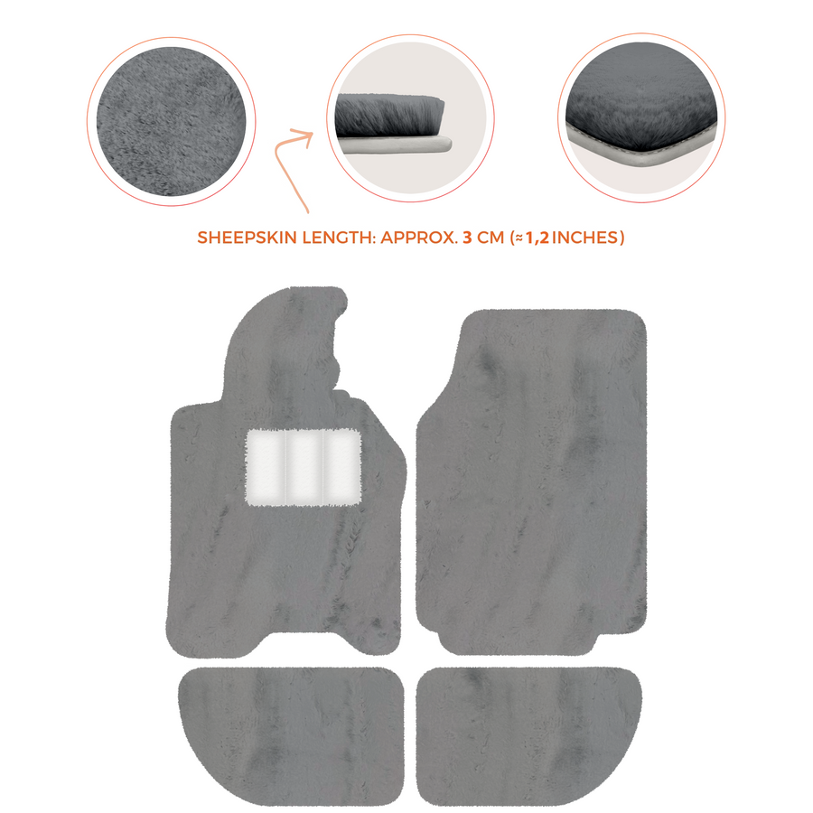 Sheepskin Floor Mats for Porsche 944 (1981-1991) | Custom Colors
