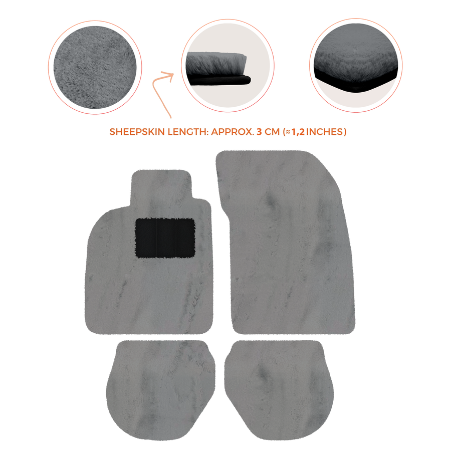 Tapis de voiture en peau de mouton pour Porsche 911-993 (1993-1998) - Longueur de peau de mouton, Options de couleur variées