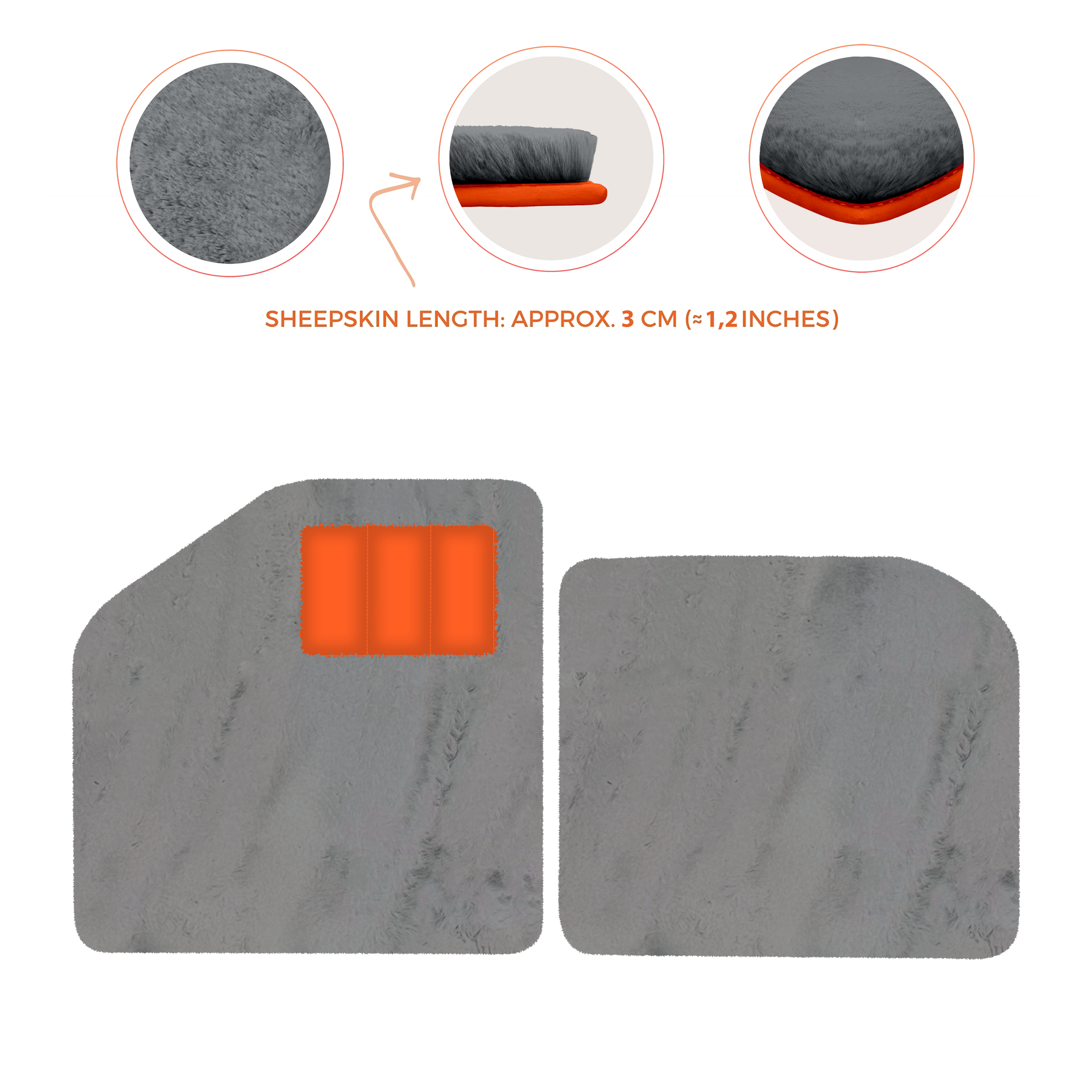 Sheepskin Floor Mats for Aston Martin Vulcan (2015-2016) Track Car - Luxury